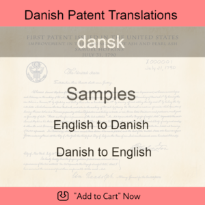 Samples – Danish Patent Translations