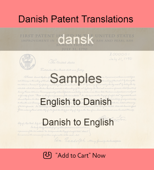 Samples – Danish Patent Translations