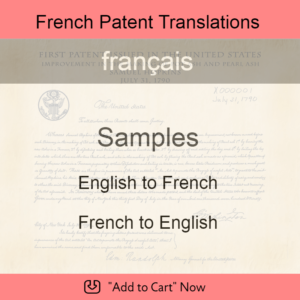 Samples – French Patent Translations