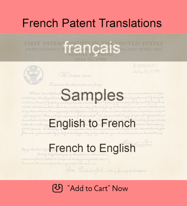 Samples – French Patent Translations