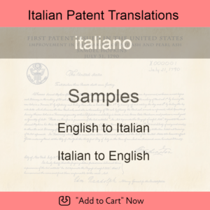 Samples – Italian Patent Translations