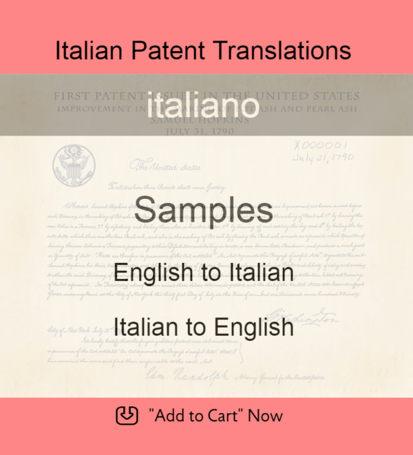 Samples – Italian Patent Translations