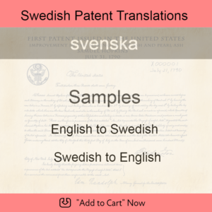Samples – Swedish Patent Translations